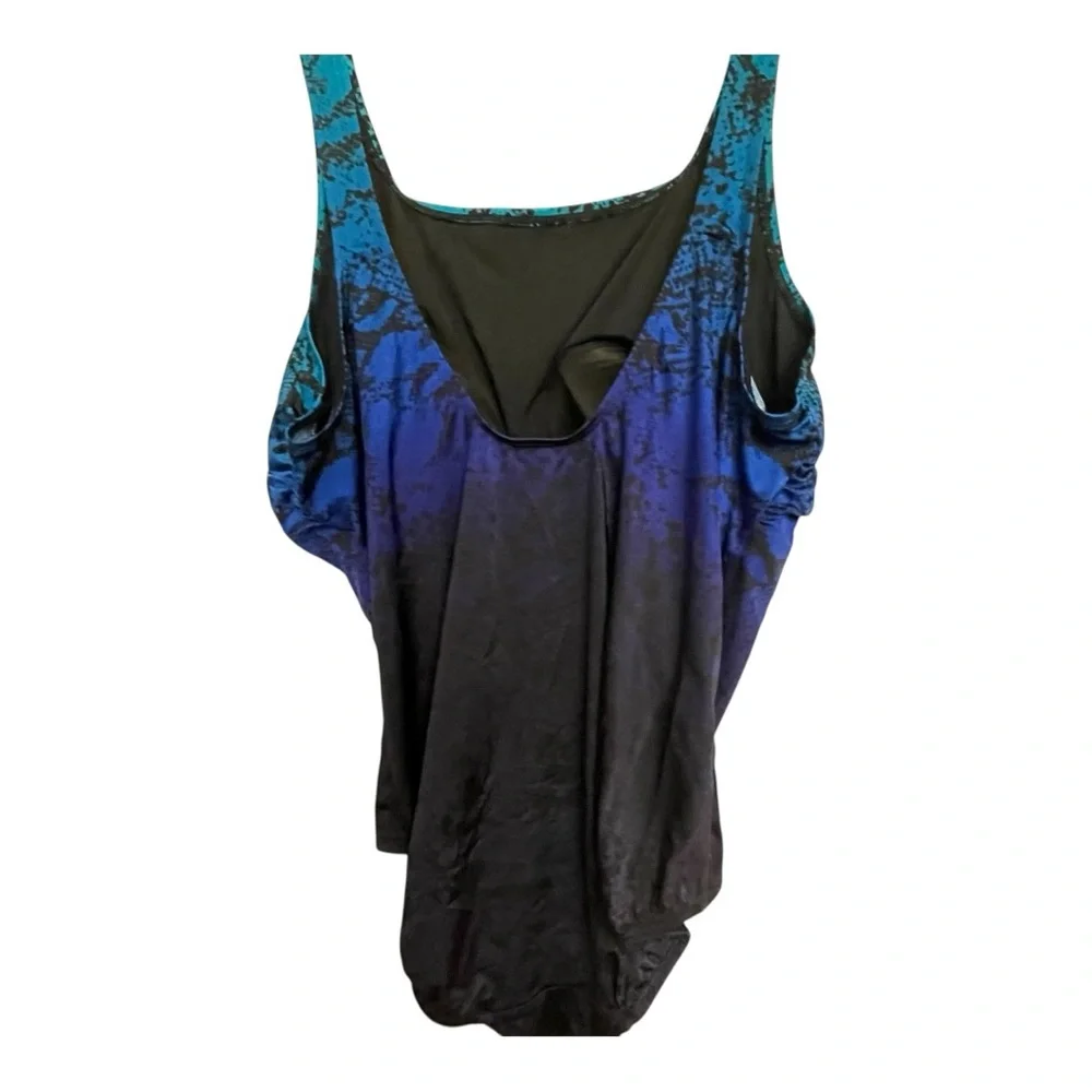Great Lengths Blue, Green, and Black Women's One Piece Swimsuit - Picture 2 of 4
